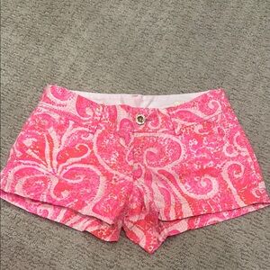 Lilly Pulitzer Pink High Waist Floral Shorts